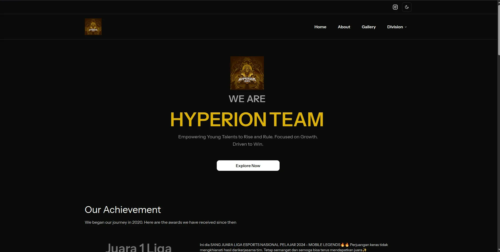 Hyperion Team website screenshot